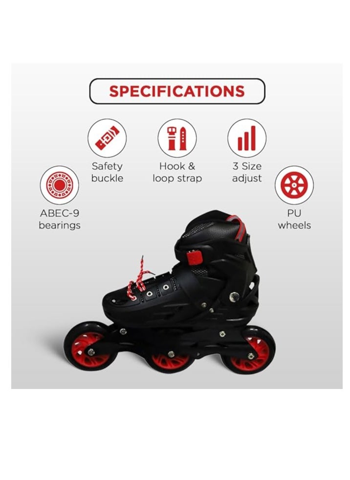 ENDLESS  EL1033 Inline Adjustable Skates Medium Size 34 EUR (UK 1.5) - 38 EUR (UK 5) for 6 to 12 Years | Aluminium Chassis and 100 mm PU Three Wheels | With ABEC 9 Bearings | Indoor and Outdoor  - Image 3