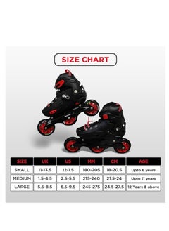 EL1033 Inline Adjustable Skates Medium Size 34 EUR (UK 1.5) - 38 EUR (UK 5) for 6 to 12 Years | Aluminium Chassis and 100 mm PU Three Wheels | With ABEC 9 Bearings | Indoor and Outdoor - pzsku/Z05225B4AA1DB3C5B6747Z/45/_/1709618449/093f8b80-bad4-4761-8a54-fd5b7ac024f0