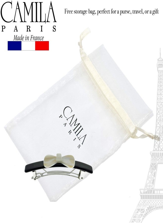 Camila Paris CP2244 French Hair Barrette Clip for Girls, Handmade Black and White, Automatic Strong Hold Grip Hair Clips for Women, No Slip and Durable Styling Girls Hair Accessories, Made in France - Image 4