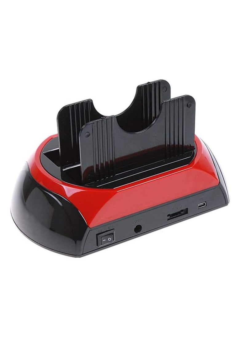 Haing - HDD Docking Station Dual Hard Disk Drive Docking Station Base To USB 2.0 for 2.5 Inch 3.5 Inch IDE SATA - Image 1