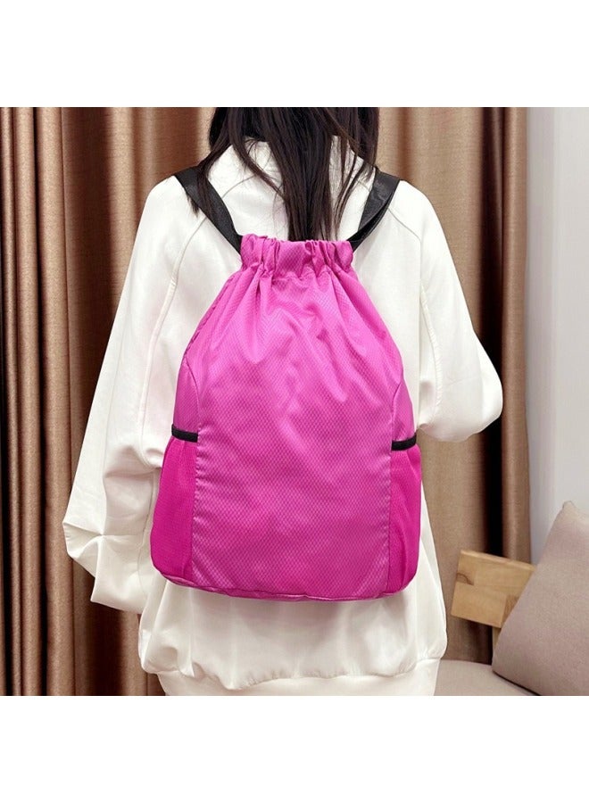 Generic Football Basketball Bag Large Capacity Outdoor Bundle Pocket Sports Training Fitness Drawstring Student Backpack Outlet-Color:Black-Capacity:Small Football Model (31*16*43cm)  - Image 5