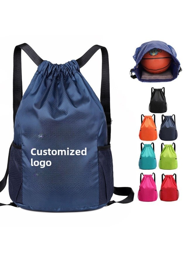Generic Football Basketball Bag Large Capacity Outdoor Bundle Pocket Sports Training Fitness Drawstring Student Backpack Outlet-Color:Black-Capacity:Small Football Model (31*16*43cm)  - Image 2