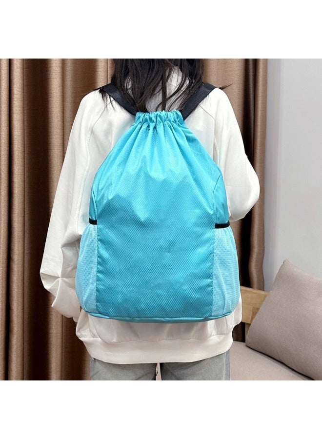 Generic Football Basketball Bag Large Capacity Outdoor Bundle Pocket Sports Training Fitness Drawstring Student Backpack Outlet-Color:Black-Capacity:Small Football Model (31*16*43cm)  - Image 4