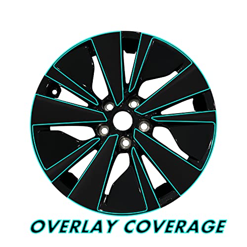 SlickMod تغطية فينيل سوداء SlickMod Chrome Delete لعجلات نيسان ألتيما 2019-2022 بحجم 17 بوصة (أسود لامع) - Image 2