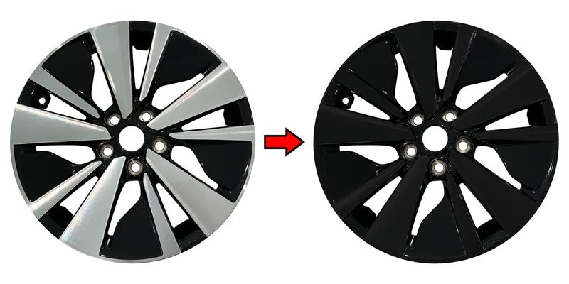 SlickMod تغطية فينيل سوداء SlickMod Chrome Delete لعجلات نيسان ألتيما 2019-2022 بحجم 17 بوصة (أسود لامع) - Image 5