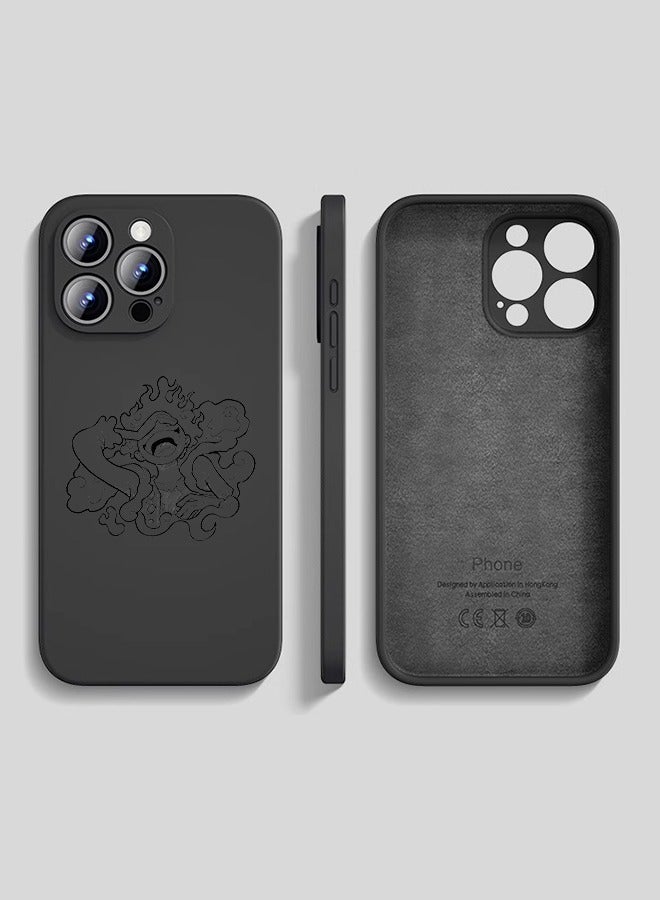 غطاء لهاتف iPhone 15 Pro Max مطلي بالليزر الفلوريسنت بنمط قطعة واحدة - Image 1