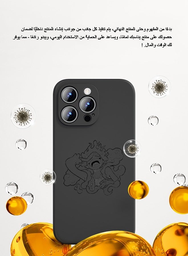 غطاء لهاتف iPhone 15 Pro Max مطلي بالليزر الفلوريسنت بنمط قطعة واحدة - Image 2