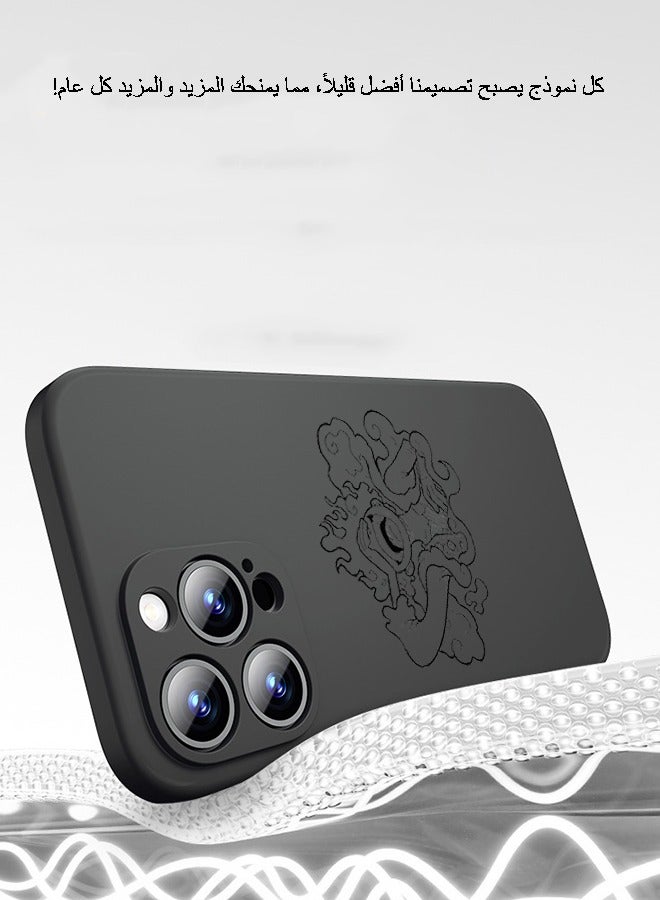 غطاء لهاتف iPhone 15 Pro Max مطلي بالليزر الفلوريسنت بنمط قطعة واحدة - Image 3