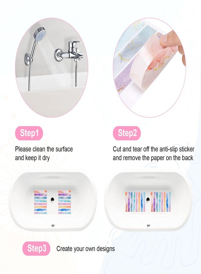 Chenkaiyang Non-Slip Bathtub Stickers, 24 PCS Anti-Slip Strips Safety Shower Stickers Waterproof Bathtub Treads Decals for Bathroom Kitchen Ladders Stairs Steps Pools Bathtub Shower Stairs Floors - Image 5