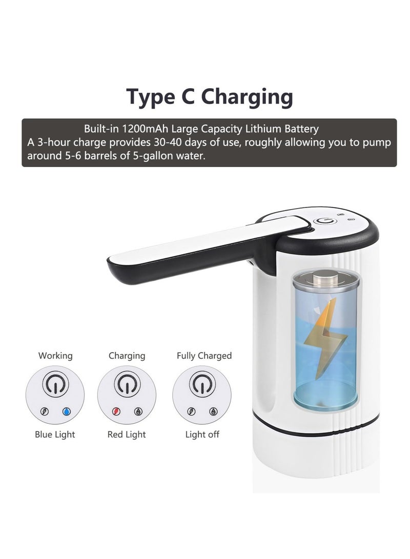 Excefore Electric Water Bottle Pump, Drinking Water Dispenser, Universal Water Pump for 5 Gallon Water Jugs Bottles, Portable Water Dispenser for Home Office Camping - Image 2