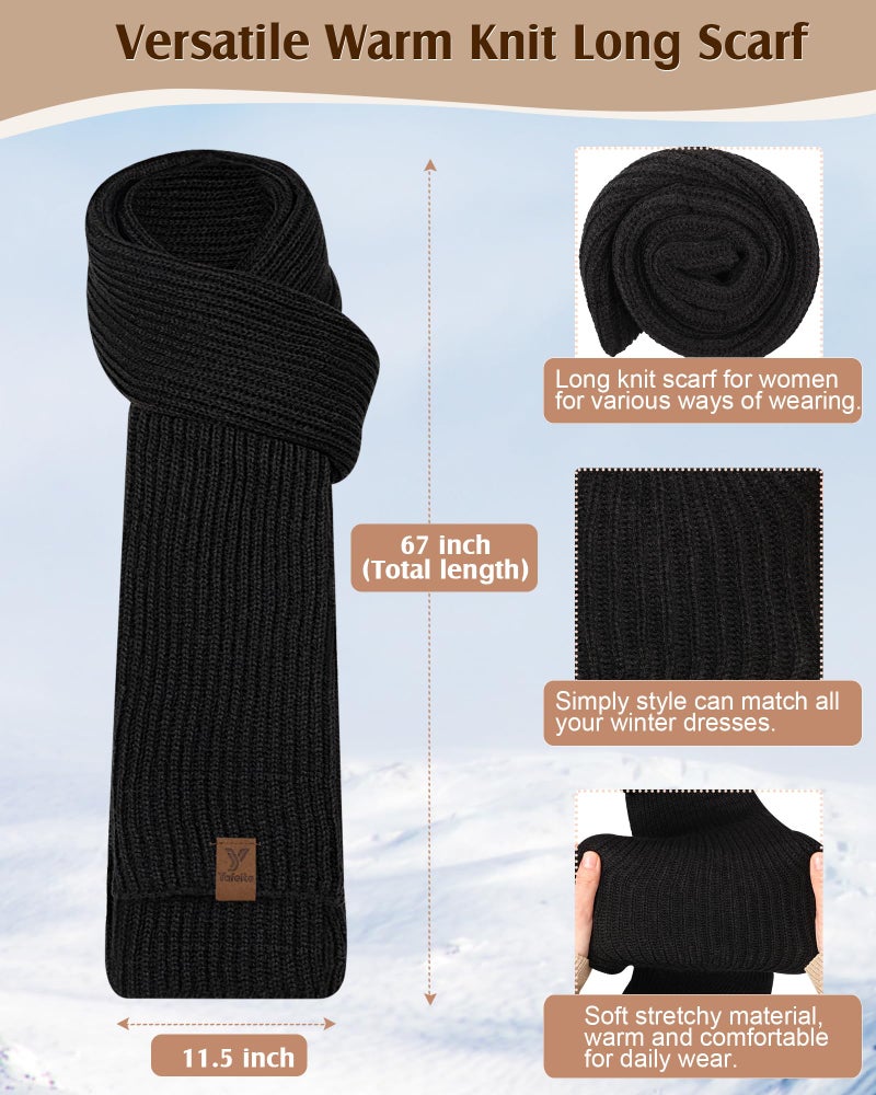 Yafeite Women Beanie Scarf Gloves Headband Set, Winter Fleece Lined Hat Ear Warmer Knit Scarf Women Gloves Gift Set 4 in 1 - Image 4