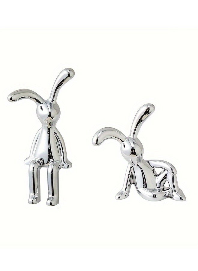 Set of 2 Rabbit Car Ornaments Light Luxury Ornaments Cute Car Interiors Car Decorations Creative Car Centre Console Jewelry - Image 3