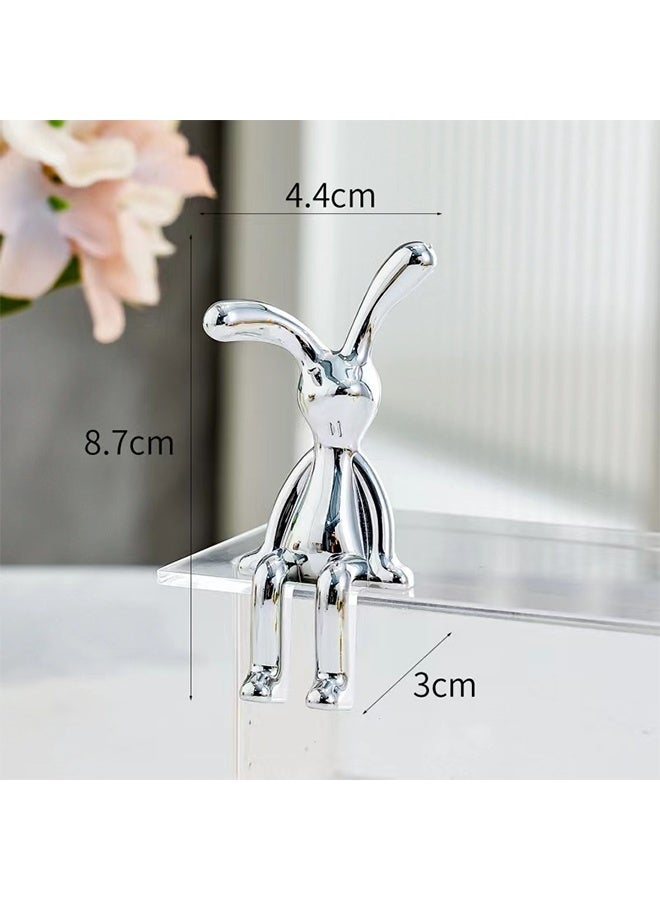 Set of 2 Rabbit Car Ornaments Light Luxury Ornaments Cute Car Interiors Car Decorations Creative Car Centre Console Jewelry - Image 2