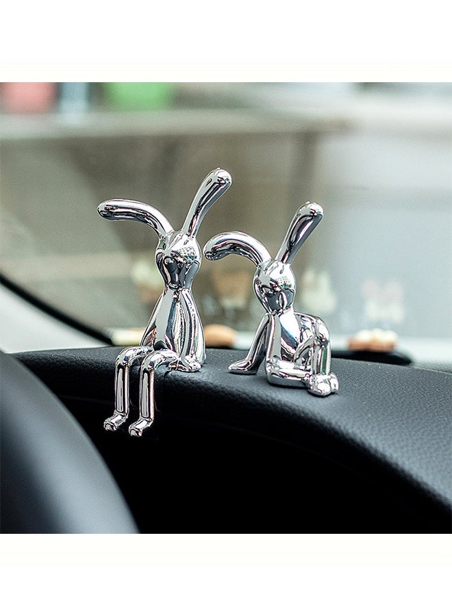 Set of 2 Rabbit Car Ornaments Light Luxury Ornaments Cute Car Interiors Car Decorations Creative Car Centre Console Jewelry - Image 4