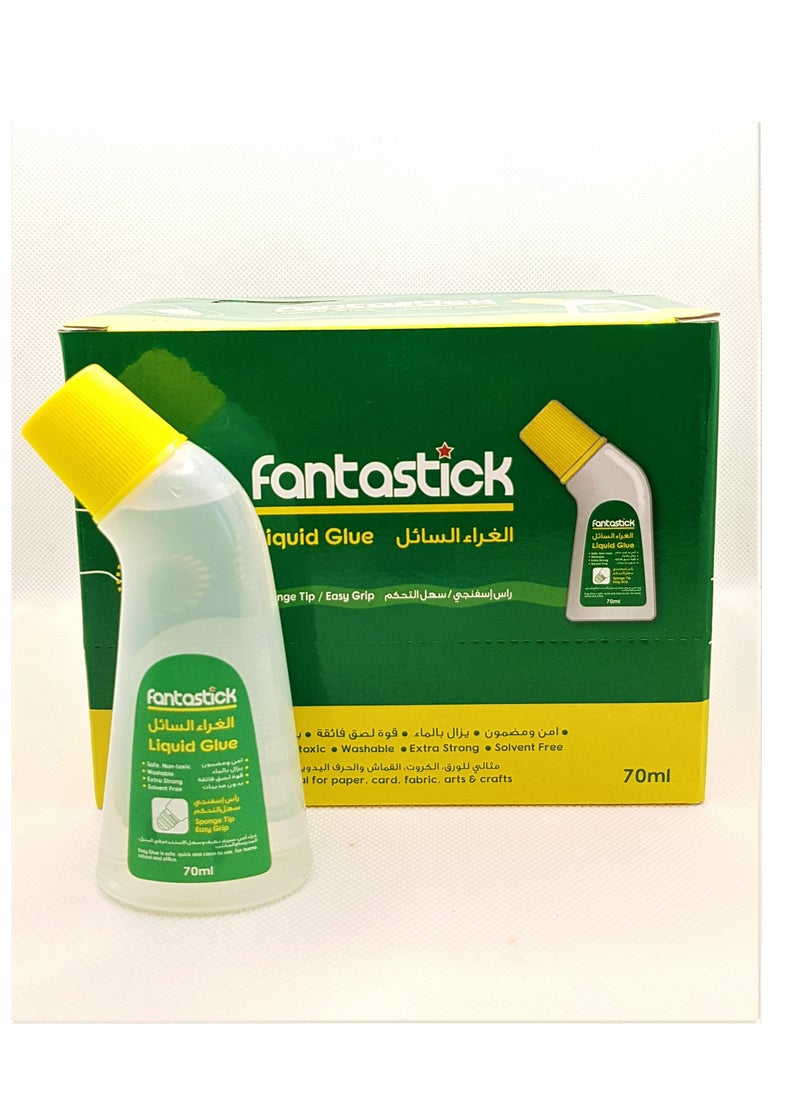 Fantastick 12-Piece Non-Toxic Liquid Glue 70ml 