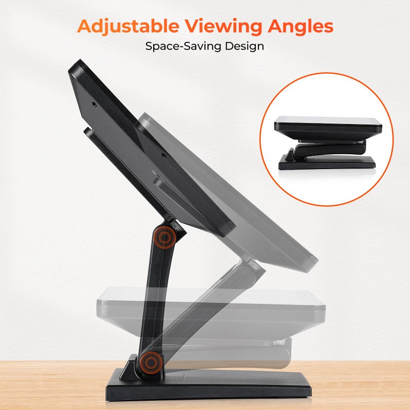 MUNBYN 12-inch POS Touchscreen Monitor, LED POS Monitor, HDMI/VGA Capacitive Screen Display, Foldable Stand for Small Business, Retail, Restaurant, Bar, No Driver Required, 2Y Protection - Image 5