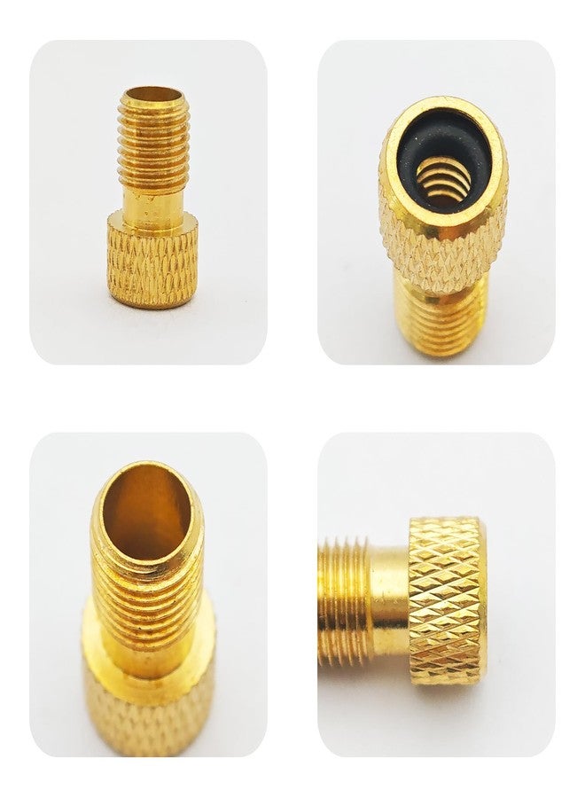 bociloy 12Pcs Brass Presta to Schrader Valve Adapter, Bike Pump Converter for Air Compressor, Convert Presta Valve to Standard Pump, Bicycle Tire Inflation Accessories(Reticulated Grain) - Image 3