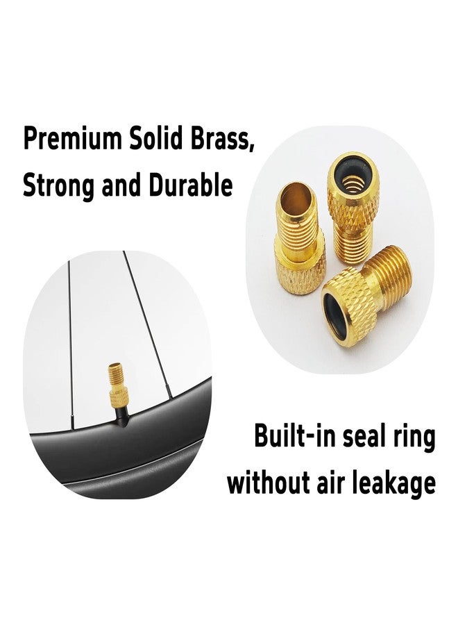 bociloy 12Pcs Brass Presta to Schrader Valve Adapter, Bike Pump Converter for Air Compressor, Convert Presta Valve to Standard Pump, Bicycle Tire Inflation Accessories(Reticulated Grain) - Image 4