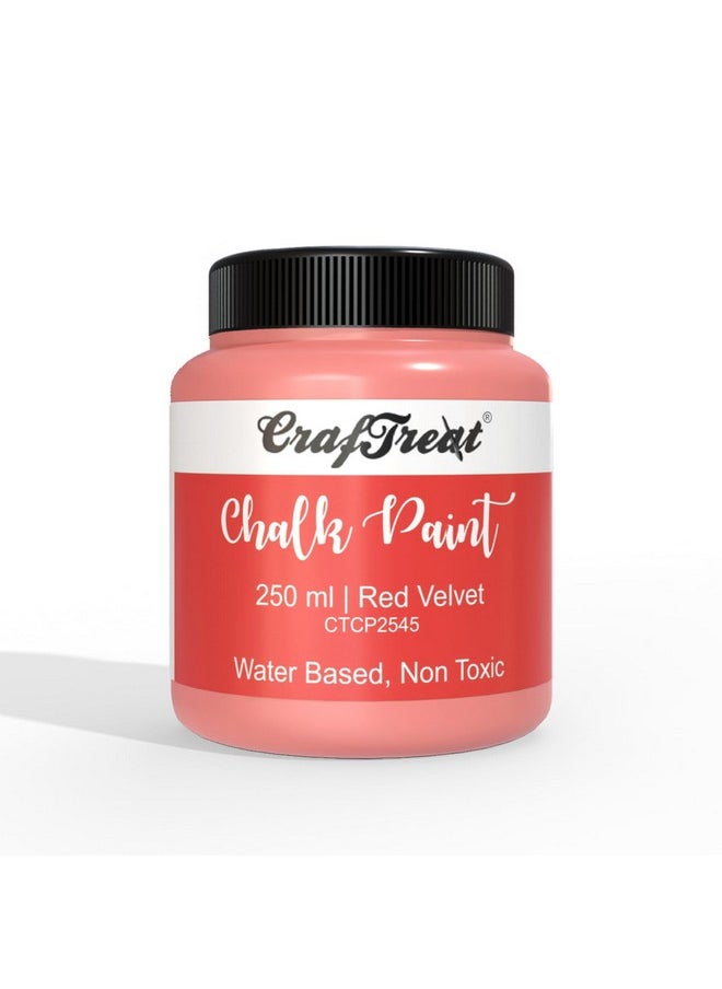 CrafTreat CrafTreat Red Velvet - Chalk Paint for Wood Furniture, Wall, Home Decor, Glass, DIY Craft - Matte Acrylic Multi Surface Paint - Chalk Paint Red - 250 ML  - Image 1