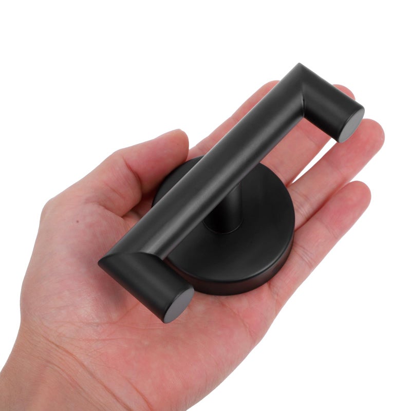 Stainless Steel Black Double Towel Hooks Wall Mounted for Bathroom Shower Door - Image 4