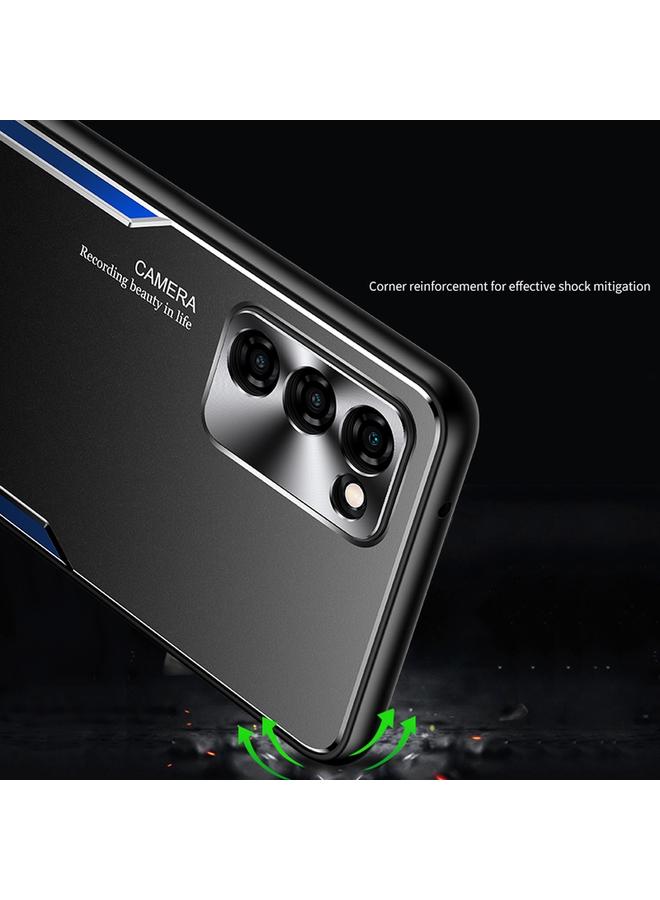 S-TOP Case For OPPO A55 5G Blade Series TPU Frame + Titanium Alloy Sand Blasting Technology Backplane + Color Aluminum Alloy Decorative Edge Mobile Phone Protective Shell - Image 4