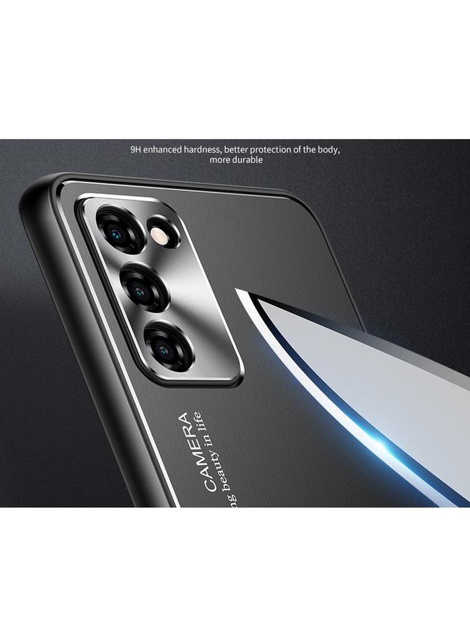 S-TOP Case For OPPO A55 5G Blade Series TPU Frame + Titanium Alloy Sand Blasting Technology Backplane + Color Aluminum Alloy Decorative Edge Mobile Phone Protective Shell - Image 5