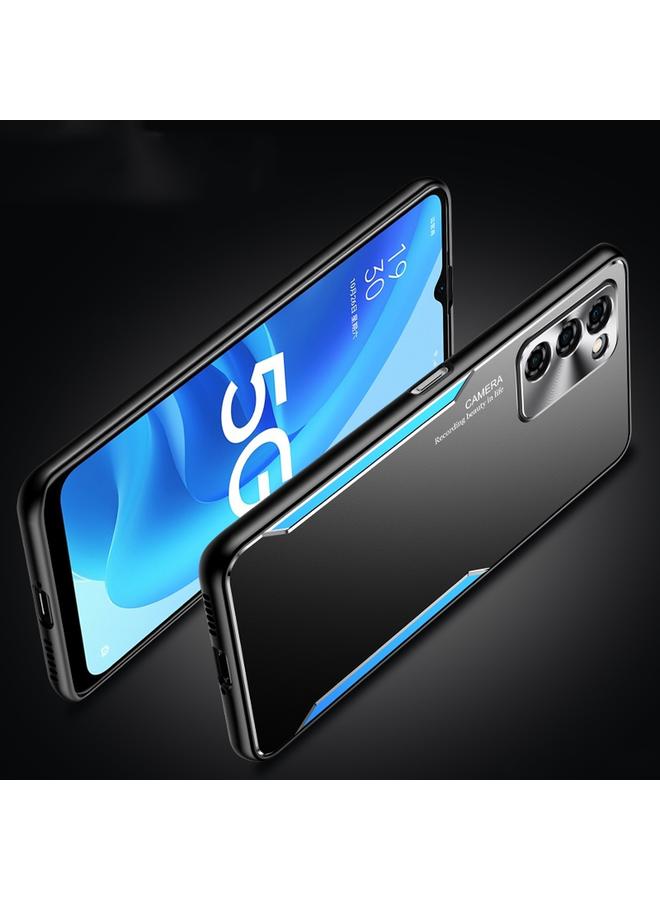 S-TOP Case For OPPO A55 5G Blade Series TPU Frame + Titanium Alloy Sand Blasting Technology Backplane + Color Aluminum Alloy Decorative Edge Mobile Phone Protective Shell - Image 2