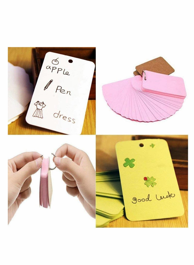 SOLARAE Easy Flip Flash Cards, Notepad Revision Cards, Mini Notebooks with Binder Ring Kraft Paper Scratch, Index Cards, DIY Greeting Card, Bookmark - 5.5 x 9 cm, 6 Pack - Image 5