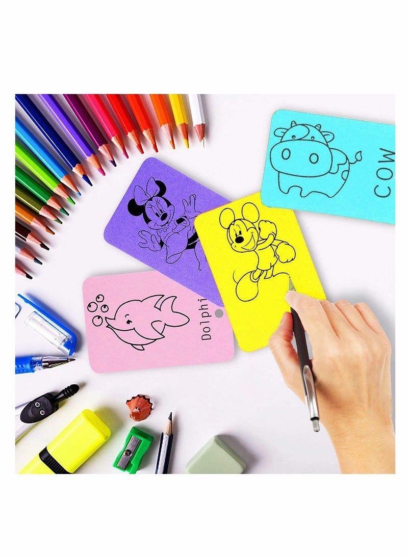 SOLARAE Easy Flip Flash Cards, Notepad Revision Cards, Mini Notebooks with Binder Ring Kraft Paper Scratch, Index Cards, DIY Greeting Card, Bookmark - 5.5 x 9 cm, 6 Pack - Image 4