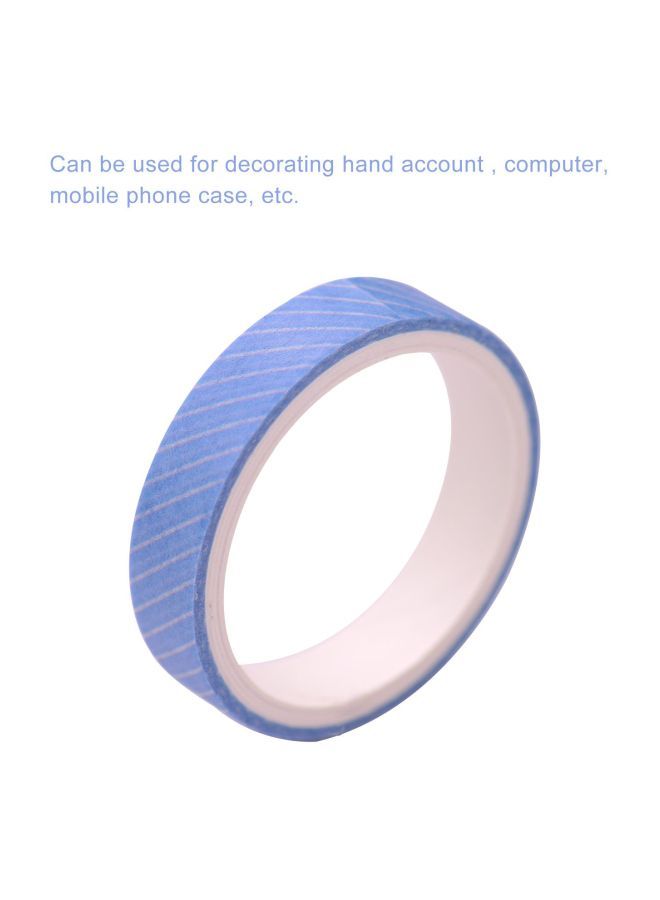 NIBEMINENT 10-Piece Printed Japanese Paper Tape Rolls Blue/White - Image 2