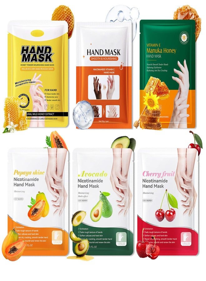 WENJLYJ 6 Pairs Hand Mask for Dry Cracked Hands,Nourishing Moisturizing Gloves,Hands Moisturizer for Deep Moisturizing,Silky Smooth Moisturizing Gloves,Hand Care Mask Set(B) - Image 1