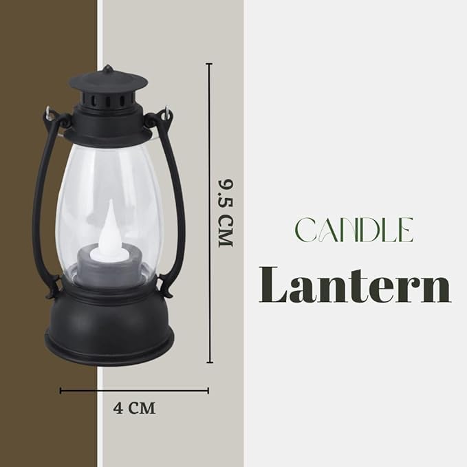 SAMEILI Lantern Lamp and Wall Hanging Candle Light Holder for Drawing Room,Home Decor Candle (Black, Pack of 1) - Image 3