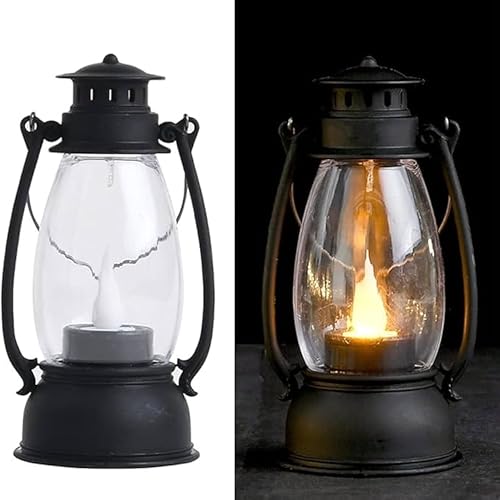 SAMEILI Lantern Lamp and Wall Hanging Candle Light Holder for Drawing Room,Home Decor Candle (Black, Pack of 1) - Image 1
