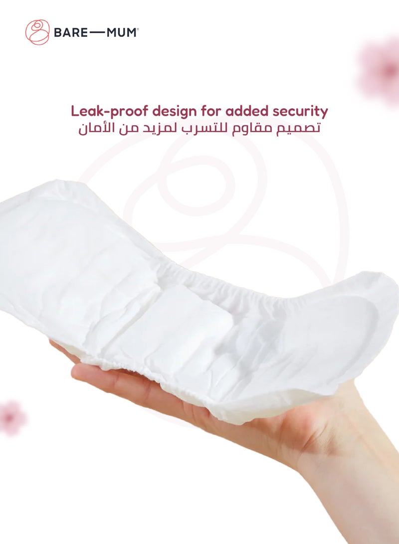 BARE-MUM Herbal Infused Postpartum Pads | Organic Cotton | Leak-Proof & Ultra Absorbent | 4-Layer Core | Natural Herbal Blend | Soft & Comfortable | 10 Pads | 20.3 x 6.4 x 4.5 CM - Image 5