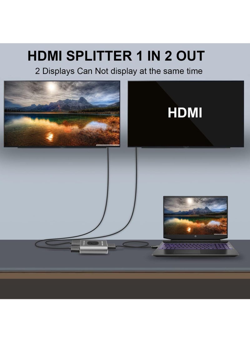 Generic HDMI Switch 4K 60Hz, Bi-Directional HDMI Switcher 2 in 1 Out, HDMI Splitter 1 in 2 Out, Plug and Play, HDMI Switch Supports 4K 3D 1080P for PS4 Xbox Blu-Ray Player Fire Stick PC HDTV (Silvery)  - Image 4