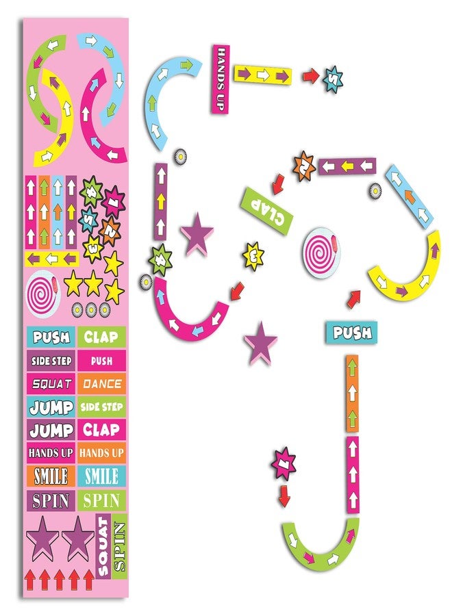 TracyArt Sensory Path Decals Floor Stickers Hopscotch Classroom Decor - Push Clap & Hands Up Floor Decals for Boosting Gross Motor Skills - Image 1