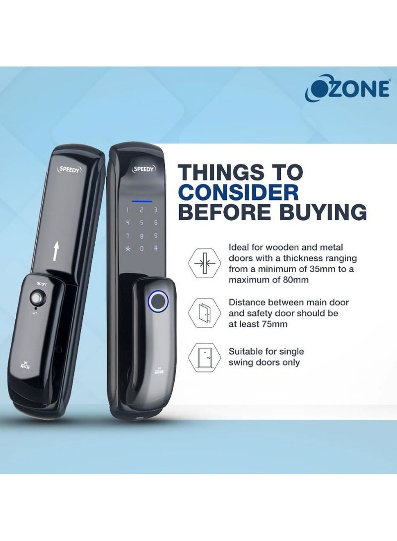 أوزون OZ-FDL-05 Life Std قفل باب دخول بدون مفتاح سريع | قفل الباب ببصمة الإصبع | قفل باب لوحة المفاتيح | قفل الباب الرقمي | قفل باب تلقائي للمنزل | 4 وضع الوصول | بواسطة الأوزون الهند - Image 5