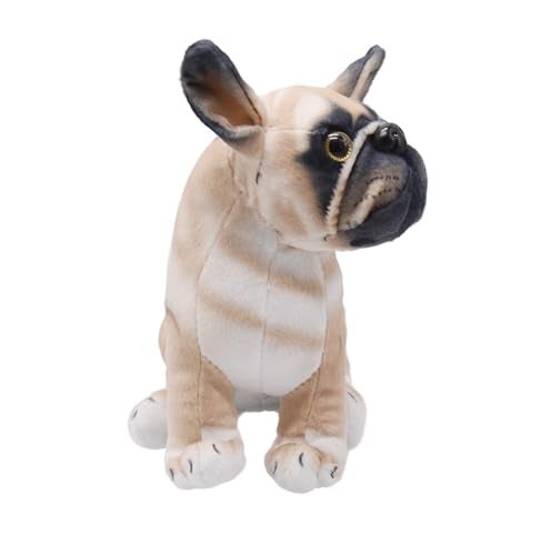 YONLIT Lifelike French Bulldog Stuffed Animal Animated Plush Puppy Toy Doll Super Realistic Dogs Act Like Real Excellent Gifts for Kids Birthday Party Dog Collection 9 Inches Sitting Bulldog - Image 5