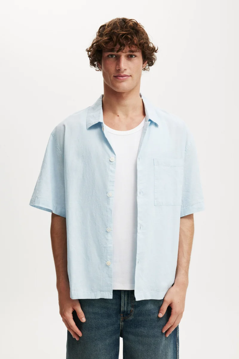 Cotton On ELI LINEN BLEND SHORT SLEEVE S