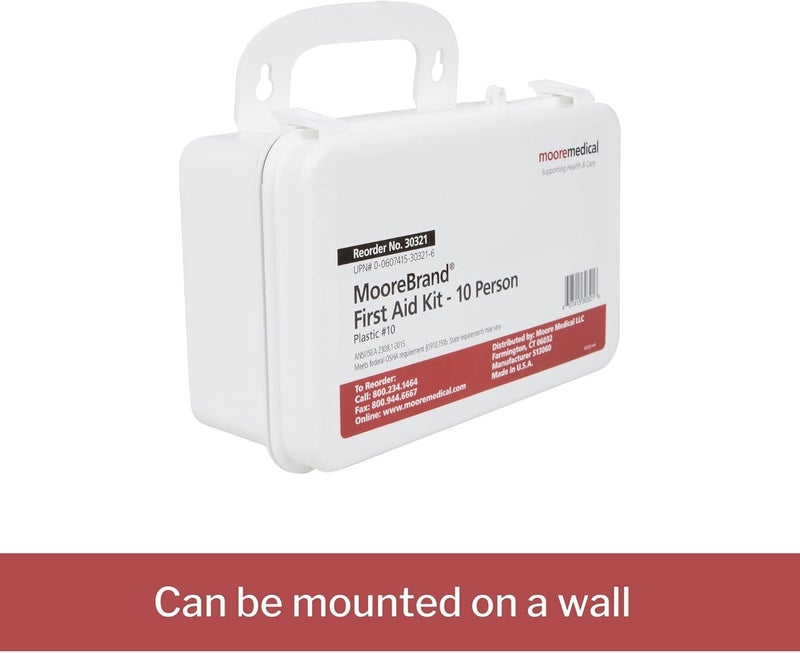 McKesson مجموعة الإسعافات الأولية من MooreBrand لـ 10 أشخاص - لوازم الطوارئ - حقيبة محمولة - لوازم طبية لعلاج الإصابات الطفيفة 3 بوصة × 5 بوصة × 8 بوصة - 1 قطعة - Image 3
