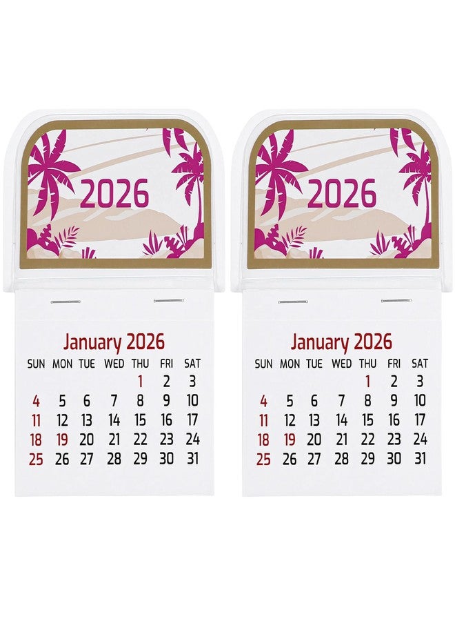 Heclia تقويمان صغيران لاصقان من هيكيلا لعام 2026، سهلا اللصق، مناسبان للسيارة أو الحائط، للاستخدام في السيارة، المكتب، الحائط، السيارة، الشاحنة، الكمبيوتر المحمول، الثلاجة، المنزل، المكتب، المدرسة، أو العمل. - Image 1