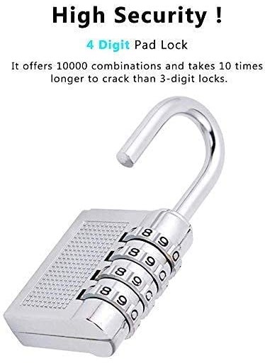 KANABEE KANABEE 4Digit Safe PIN Hand Bag Shaped Combination Padlock Lock Color May Vary  - Image 4
