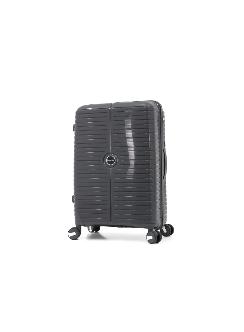 إلنترا unbreakable hardshell pp luggage set with 4 wheels thick shell multi layer pp 3 piece set, 20, 24, 28 inch (grey)