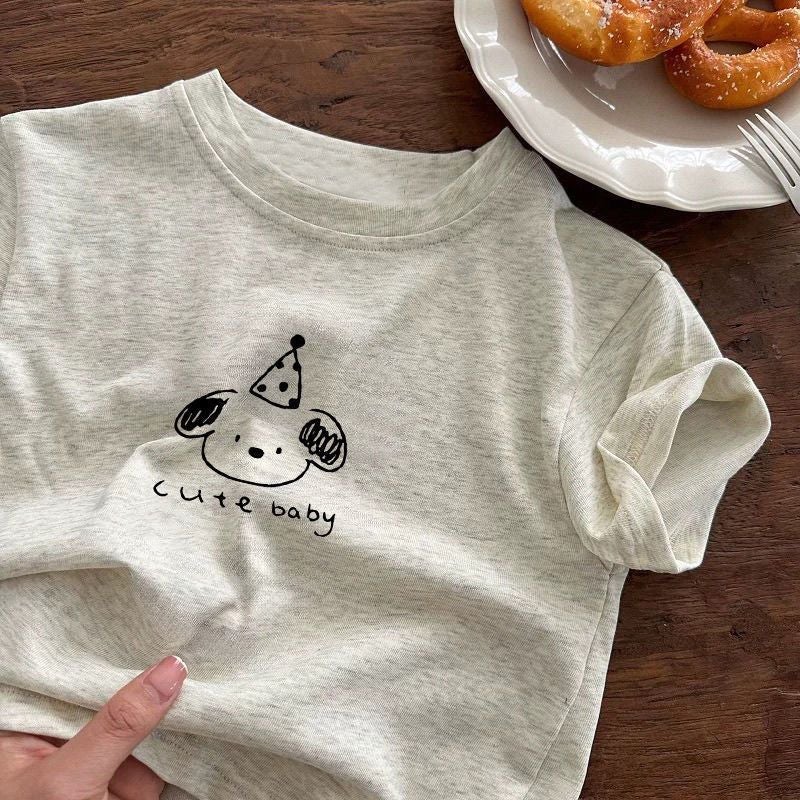 New Summer Short-Sleeved Children'S Wear Korean Style Girl'S Boy'S Printed Cartoon Round Neck Children'S T-Shirt Girl'S Top - Image 1