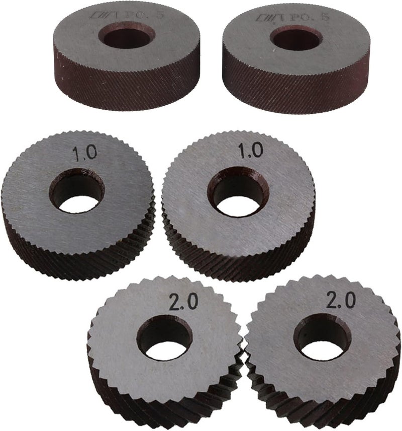 CNBTR Rotating Head Knurling Tool Pitch Diagonal Coarse Linear Dual Wheels 0.5mm 1mm 2mm with 1.5mm Pitch Pack of 7 - Image 2