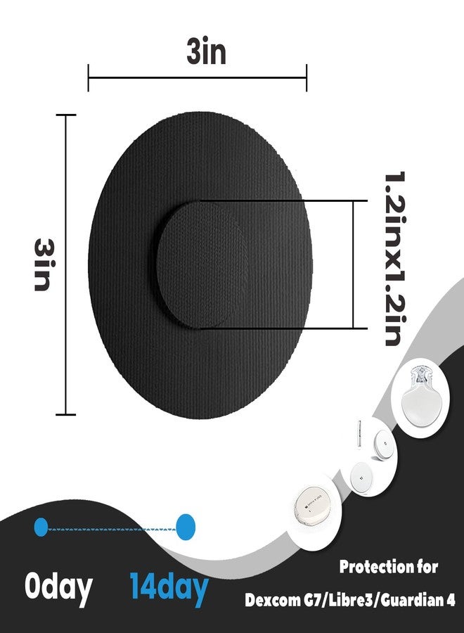 Nepia 30 Pcs Black CGM Sensor Patches | Waterproof Adhesive for Dexcom G7/Libre1 2 3/Enlite | 14 Days Long-Lasting Protection | Sweatproof Sensor Covers with Comfortable Fit for Active Lifestyle - Image 2