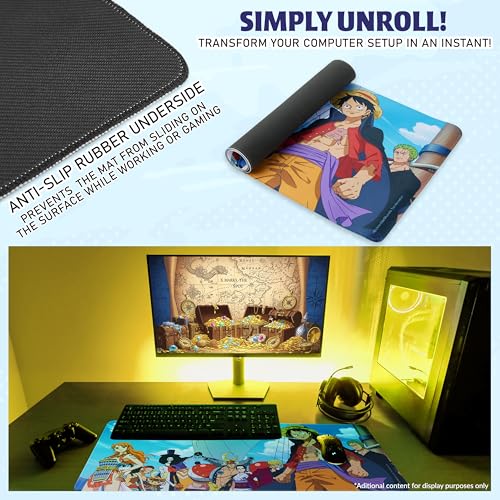 One Piece Gaming Desk Mat for Teens, Adults, 31.5 x 13.8” Non-Slip Surface, Anime Mouse Pad, Desk Decor, Gaming Mousepad, Gifts for Gamers (Multi One Piece) - Image 5