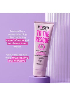 NOUGHTY 97% Natural To The Rescue Moisture Boost Shampoo, to Gently Cleanse and Replenish Lost Moisture with Sweet Almond and Sunflower Seed, Sulphate Free Vegan Haircare 250ml  - Image 3