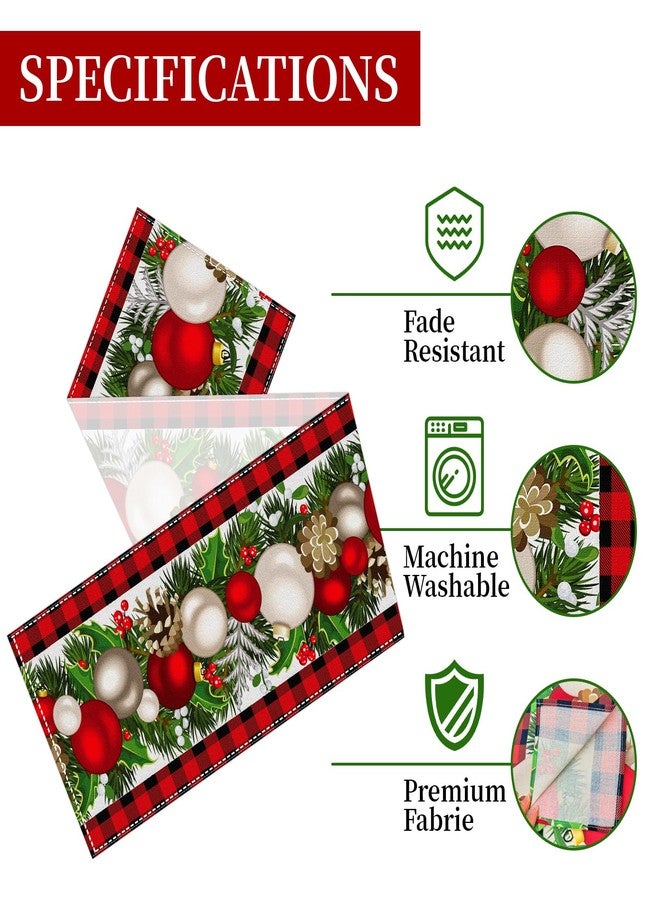 Bloss Christmas Table Runner 72 Inches Long,Red Buffalo Plaid Christmas Table Decorations Runner,Xmas Decorations Clearance,Xmas Holiday Kitchen Dining Tables Decoration for Home/Party Christma Decor - Image 5
