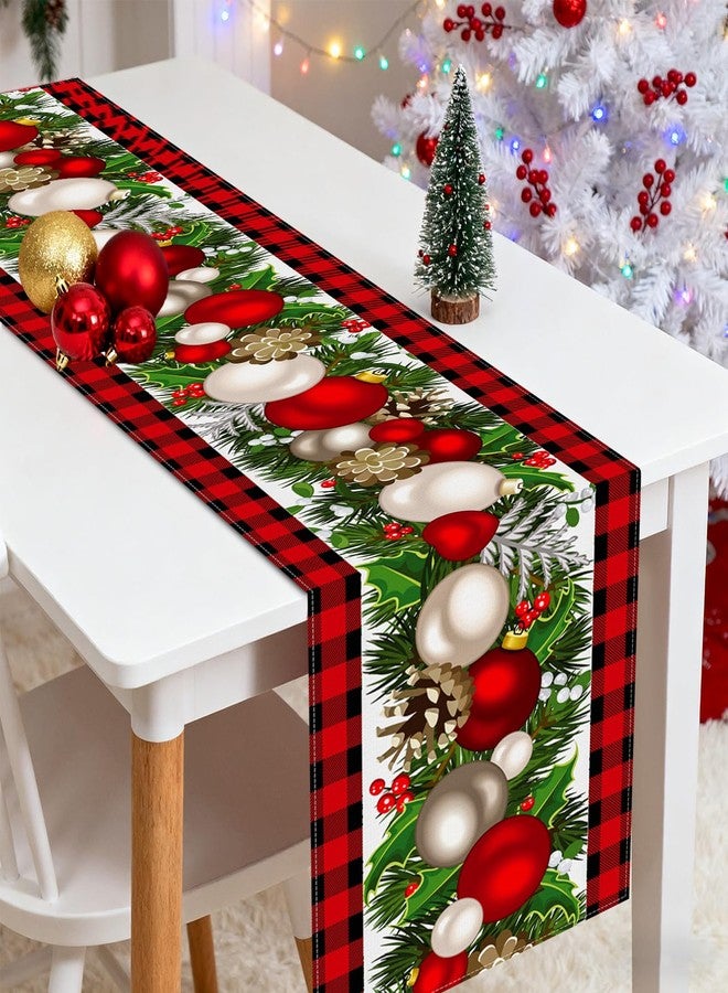 Bloss Christmas Table Runner 72 Inches Long,Red Buffalo Plaid Christmas Table Decorations Runner,Xmas Decorations Clearance,Xmas Holiday Kitchen Dining Tables Decoration for Home/Party Christma Decor - Image 3